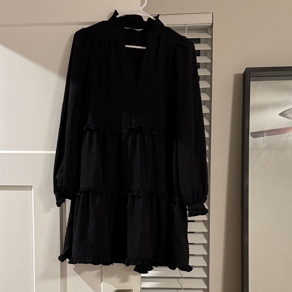 Amanda Uprichard Black Long Sleeve Dress